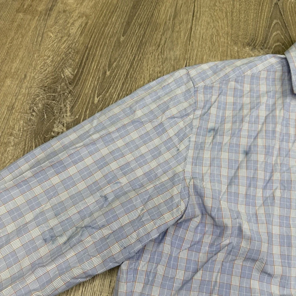 Todd Snyder Dress Shirt Mens Size 16 36/37 Plaid Cotton Spread Collar Business